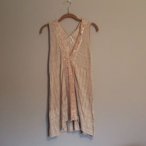 Free People Sequined Sleeveless Sweater